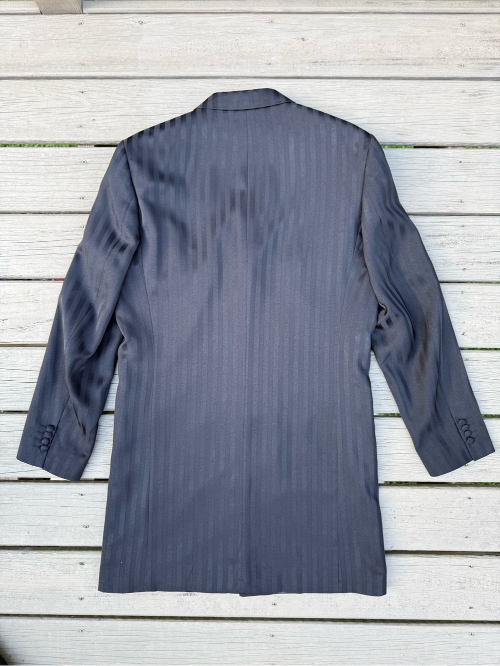 Boltini Uomo Three-Piece Pinstripe Suit in Dark black Vest Blazer Trousers 42 L - Picture 4 of 16